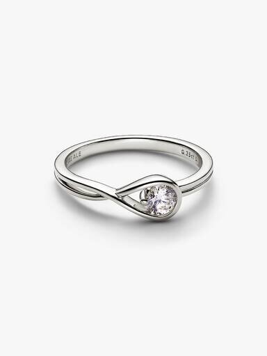 Pandora Infinite 14-karätiger Weißgold-Ring mit synthetischem Diamanten – 0,25 ct TW, 14-karätiges Weißgold Pandora Infinite 14-karätiger Weißgold-Ring mit synthetischem Diamanten – 0,25 ct TW, 14-karätiges Weißgold