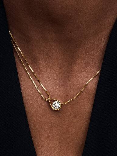 Pandora Infinite 14-karätiges Gold, im Labor gezüchteter Diamant, Doppelketten-Halskette – 0,75 ct TW, 14-karätiges Gold Pandora Infinite 14-karätiges Gold, im Labor gezüchteter Diamant, Doppelketten-Halskette – 0,75 ct TW, 14-karätiges Gold