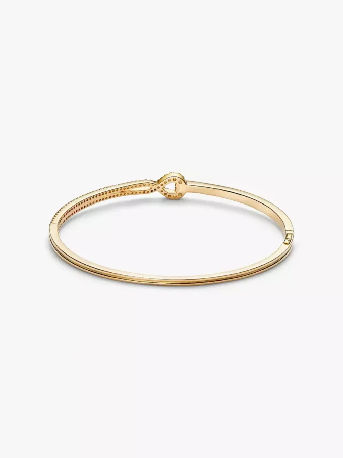 Pandora „Infinite“ Bangle mit zweireihigem Pavé aus im Labor gezüchteten Diamanten, 0,45 ct insgesamt, 14 Karat Gold