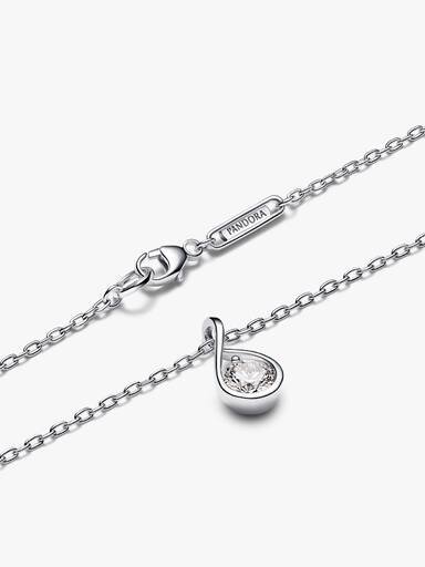 Pandora Infinite Halskette mit Anhänger aus Sterlingsilber und im Labor gezüchtetem Diamanten – 0,50 ct TW, Sterlingsilber Pandora Infinite Halskette mit Anhänger aus Sterlingsilber und im Labor gezüchtetem Diamanten – 0,50 ct TW, Sterlingsilber