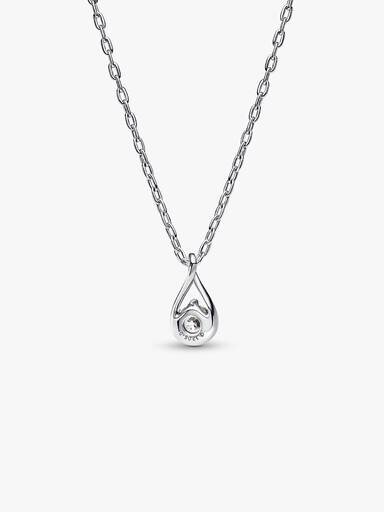 Pandora Infinite Halskette mit Anhänger aus Sterlingsilber und im Labor gezüchtetem Diamanten – 0,50 ct TW, Sterlingsilber Pandora Infinite Halskette mit Anhänger aus Sterlingsilber und im Labor gezüchtetem Diamanten – 0,50 ct TW, Sterlingsilber