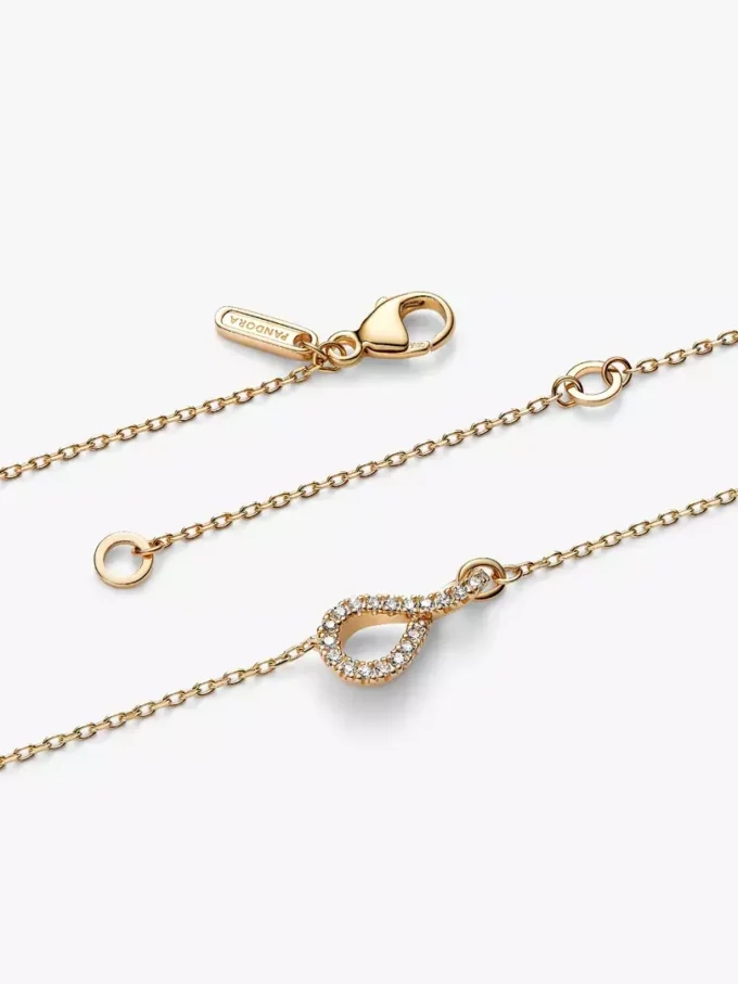 Pandora „Infinite“ Pavé-Anhänger-Halskette mit Lab-Grown Diamonds, 0,11 Karat insgesamt, 14 Karat Gold