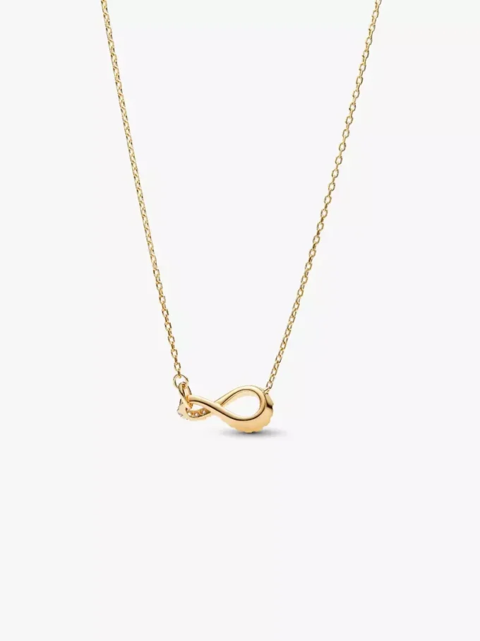 Pandora „Infinite“ Pavé-Anhänger-Halskette mit Lab-Grown Diamonds, 0,11 Karat insgesamt, 14 Karat Gold