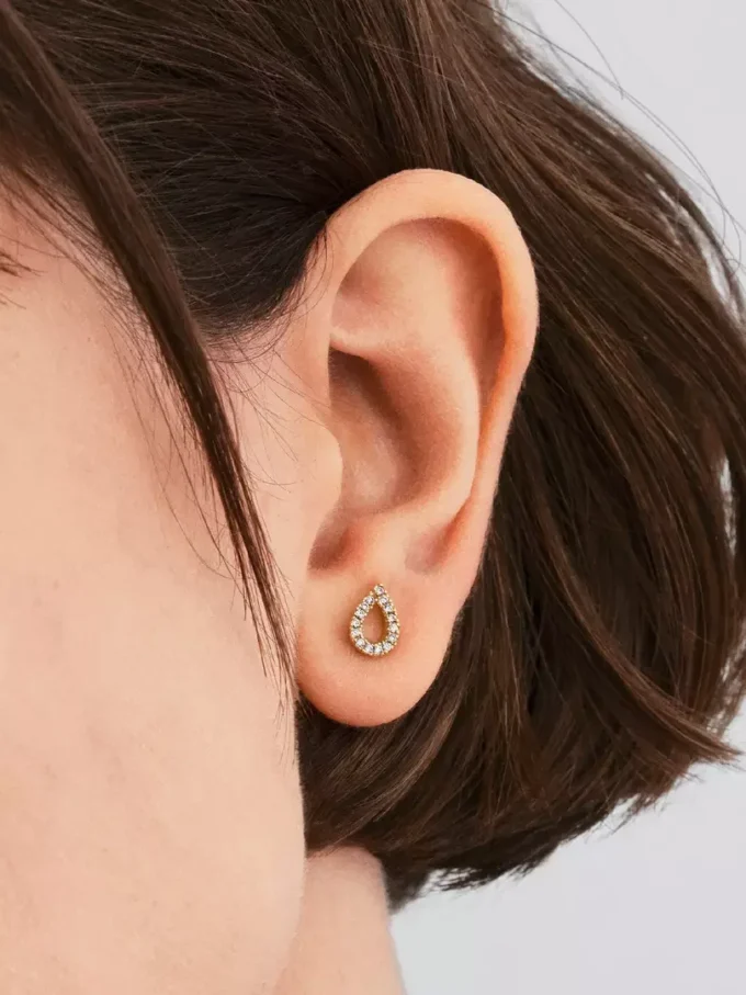 Pandora Infinite Pavé-Ohrringe mit synthetischen Diamanten, 0,16 Karat insgesamt, 14 Karat Gold Pandora Infinite Pavé-Ohrringe mit synthetischen Diamanten, 0,16 Karat insgesamt, 14 Karat Gold