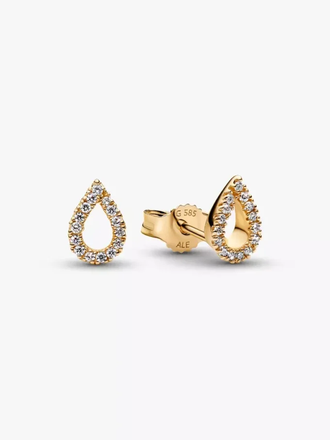 Pandora Infinite Pavé-Ohrringe mit synthetischen Diamanten, 0,16 Karat insgesamt, 14 Karat Gold Pandora Infinite Pavé-Ohrringe mit synthetischen Diamanten, 0,16 Karat insgesamt, 14 Karat Gold