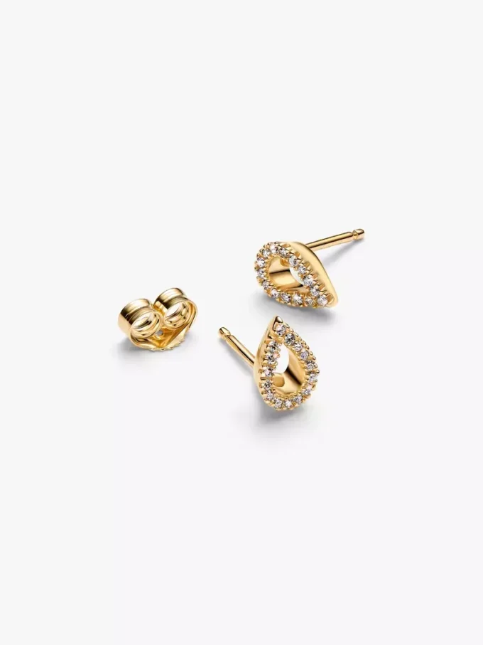Pandora Infinite Pavé-Ohrringe mit synthetischen Diamanten, 0,16 Karat insgesamt, 14 Karat Gold Pandora Infinite Pavé-Ohrringe mit synthetischen Diamanten, 0,16 Karat insgesamt, 14 Karat Gold