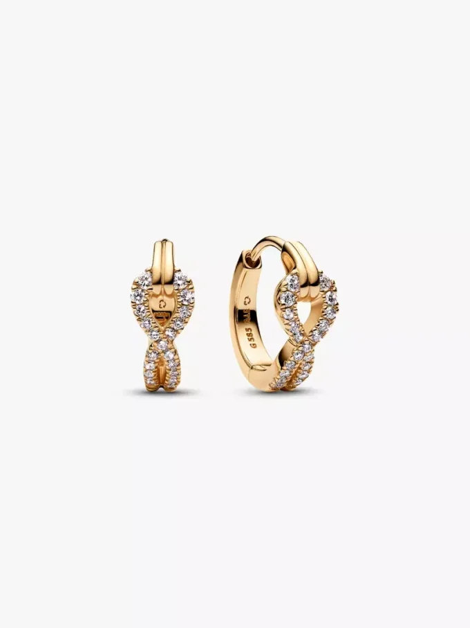 Pandora Infinite Pavé-Ohrringe mit synthetischen Diamanten, 0,26 Karat insgesamt, 14 Karat Gold Pandora Infinite Pavé-Ohrringe mit synthetischen Diamanten, 0,26 Karat insgesamt, 14 Karat Gold