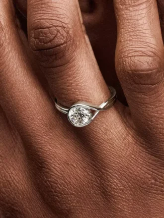 Pandora Infinite Ring aus 14 Karat Weißgold mit synthetischem Diamanten, 0,50 Karat, 14 Karat Weißgold