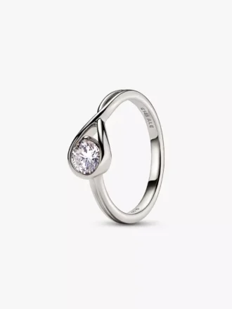 Pandora Infinite Ring aus 14 Karat Weißgold mit synthetischem Diamanten, 0,50 Karat, 14 Karat Weißgold