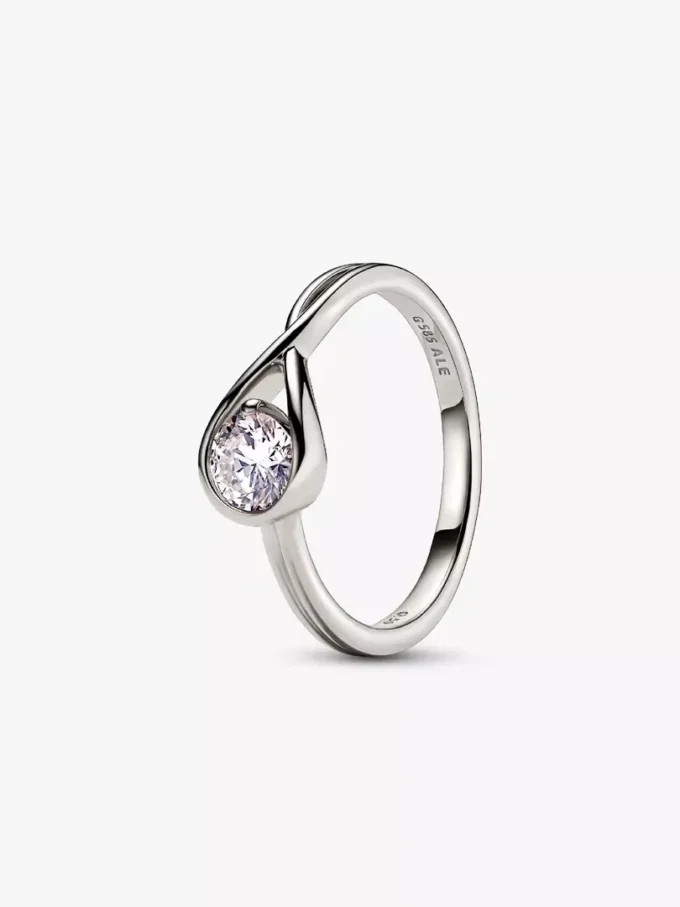 Pandora Infinite Ring aus 14 Karat Weißgold mit synthetischem Diamanten, 0,50 Karat, 14 Karat Weißgold Pandora Infinite Ring aus 14 Karat Weißgold mit synthetischem Diamanten, 0,50 Karat, 14 Karat Weißgold
