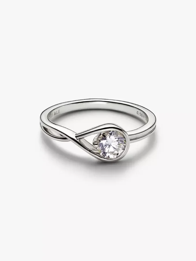 Pandora Infinite Ring aus 14 Karat Weißgold mit synthetischem Diamanten, 0,50 Karat, 14 Karat Weißgold Pandora Infinite Ring aus 14 Karat Weißgold mit synthetischem Diamanten, 0,50 Karat, 14 Karat Weißgold