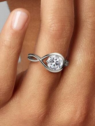 Pandora Infinite Ring aus 14 Karat Weißgold mit synthetischem Diamanten – 1,75 Karat Gesamtgewicht, 14 Karat Weißgold