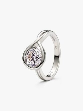 Pandora Infinite Ring aus 14 Karat Weißgold mit synthetischem Diamanten – 1,75 Karat Gesamtgewicht, 14 Karat Weißgold