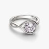 Pandora Infinite Ring aus 14 Karat Weißgold mit synthetischem Diamanten – 1,75 Karat Gesamtgewicht, 14 Karat Weißgold