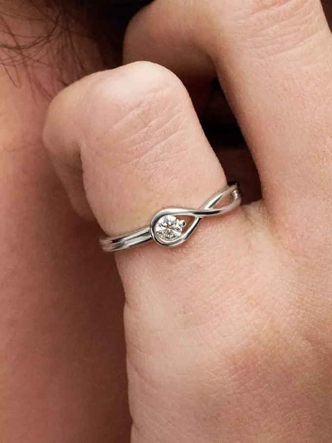 Pandora Infinite Ring aus Sterlingsilber mit im Labor gezüchtetem Diamanten, 0,15 Karat, Sterlingsilber Pandora Infinite Ring aus Sterlingsilber mit im Labor gezüchtetem Diamanten, 0,15 Karat, Sterlingsilber