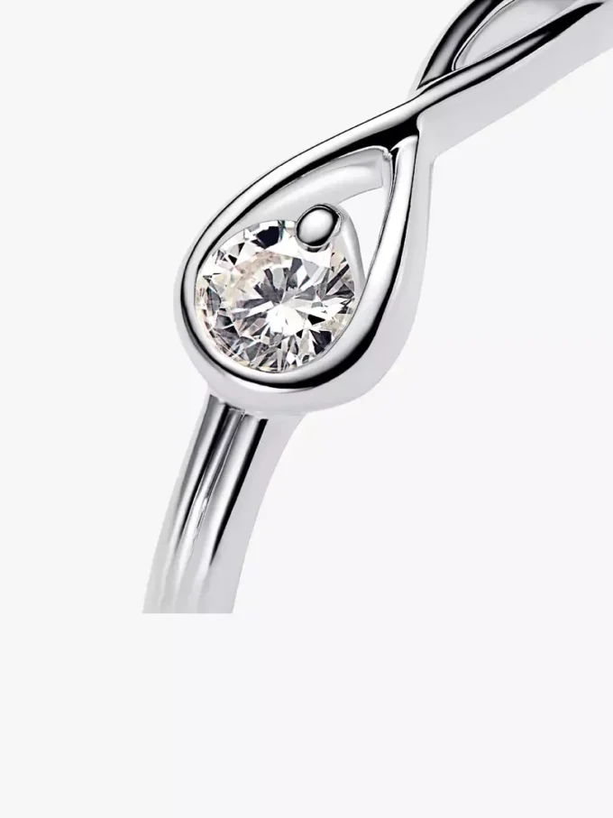 Pandora Infinite Ring aus Sterlingsilber mit im Labor gezüchtetem Diamanten, 0,15 Karat, Sterlingsilber Pandora Infinite Ring aus Sterlingsilber mit im Labor gezüchtetem Diamanten, 0,15 Karat, Sterlingsilber