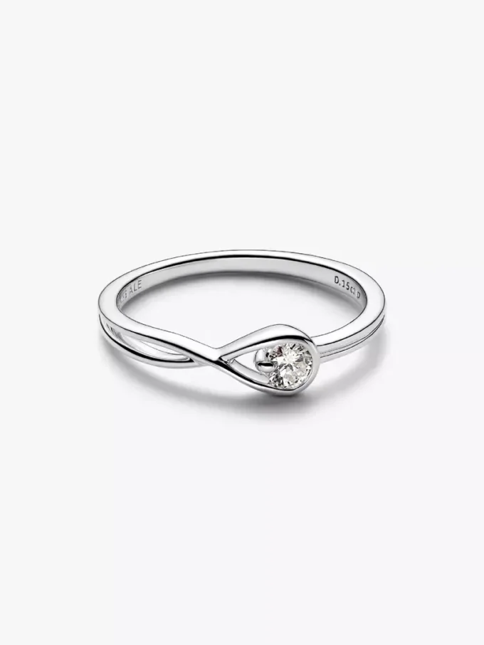 Pandora Infinite Ring aus Sterlingsilber mit im Labor gezüchtetem Diamanten, 0,15 Karat, Sterlingsilber Pandora Infinite Ring aus Sterlingsilber mit im Labor gezüchtetem Diamanten, 0,15 Karat, Sterlingsilber