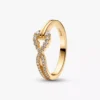 Pandora „Infinite“ Ring mit doppelreihigem Pavé aus im Labor gezüchteten Diamanten, 0,22 Karat insgesamt, 14 Karat Gold