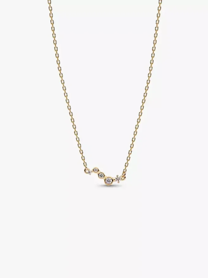 Pandora Lab-Grown Diamonds-Halskette mit Tropfenanhänger aus im Labor gezüchteten Diamanten, 0,09 Karat insgesamt, 14 Karat Gold Pandora Lab-Grown Diamonds-Halskette mit Tropfenanhänger aus im Labor gezüchteten Diamanten, 0,09 Karat insgesamt, 14 Karat Gold