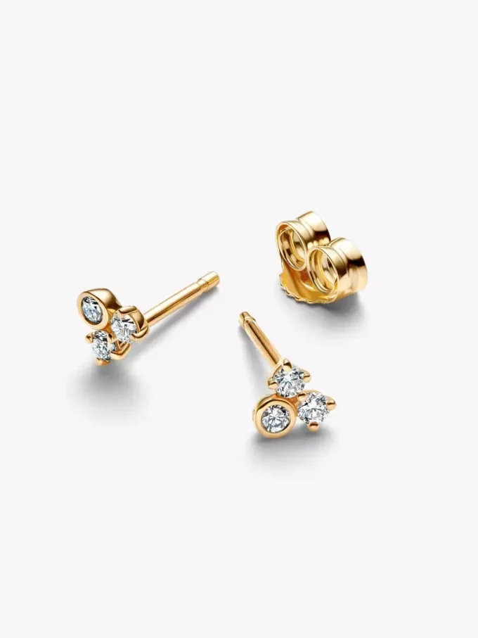 Pandora Lab-Grown Diamonds-Ohrringe mit im Labor gezüchteten Diamanten, 0,19 Karat insgesamt, 14 Karat Gold Pandora Lab-Grown Diamonds-Ohrringe mit im Labor gezüchteten Diamanten, 0,19 Karat insgesamt, 14 Karat Gold
