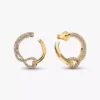 Pandora Lab-Grown Diamonds Ohrringe mit Pavé aus im Labor gezüchteten Diamanten, offener Kreis, 0,54 Karat insgesamt, 14 Karat vergoldet Pandora Lab-Grown Diamonds Ohrringe mit Pavé aus im Labor gezüchteten Diamanten, offener Kreis, 0,54 Karat insgesamt, 14 Karat vergoldet