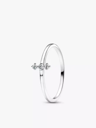 Pandora Lab-Grown Diamonds-Trio-Ring 0,07 ct TW, 14 Karat Weißgold