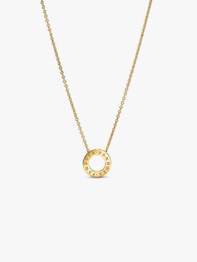 Pandora Logo Pavé Circle Halskette – 14 Karat vergoldet Pandora Logo Pavé Circle Halskette – 14 Karat vergoldet