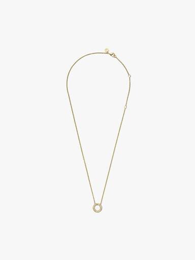 Pandora Logo Pavé Circle Halskette – 14 Karat vergoldet Pandora Logo Pavé Circle Halskette – 14 Karat vergoldet
