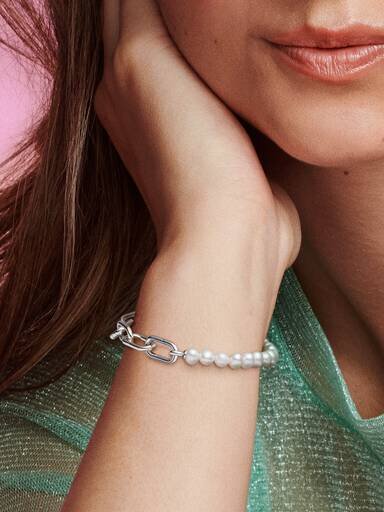 Pandora ME Armband mit behandelten Süßwasser-Zuchtperlen – Sterlingsilber Pandora ME Armband mit behandelten Süßwasser-Zuchtperlen – Sterlingsilber