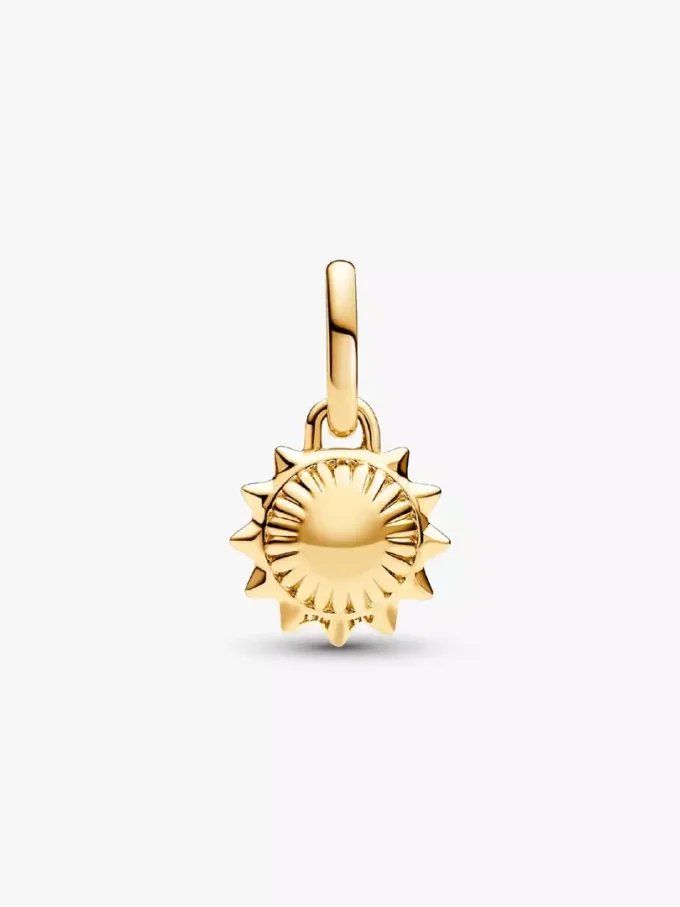 Pandora ME Dangle Charm „Sonne“ mit behandelter Süßwasserzuchtperle, 14-karätig vergoldet