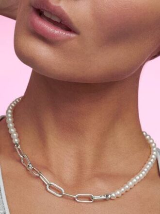 Pandora ME Halskette mit behandelten Süßwasser-Zuchtperlen – Sterlingsilber