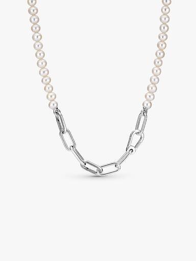 Pandora ME Halskette mit behandelten Süßwasser-Zuchtperlen – Sterlingsilber Pandora ME Halskette mit behandelten Süßwasser-Zuchtperlen – Sterlingsilber
