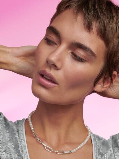 Pandora ME Halskette mit behandelten Süßwasser-Zuchtperlen – Sterlingsilber Pandora ME Halskette mit behandelten Süßwasser-Zuchtperlen – Sterlingsilber