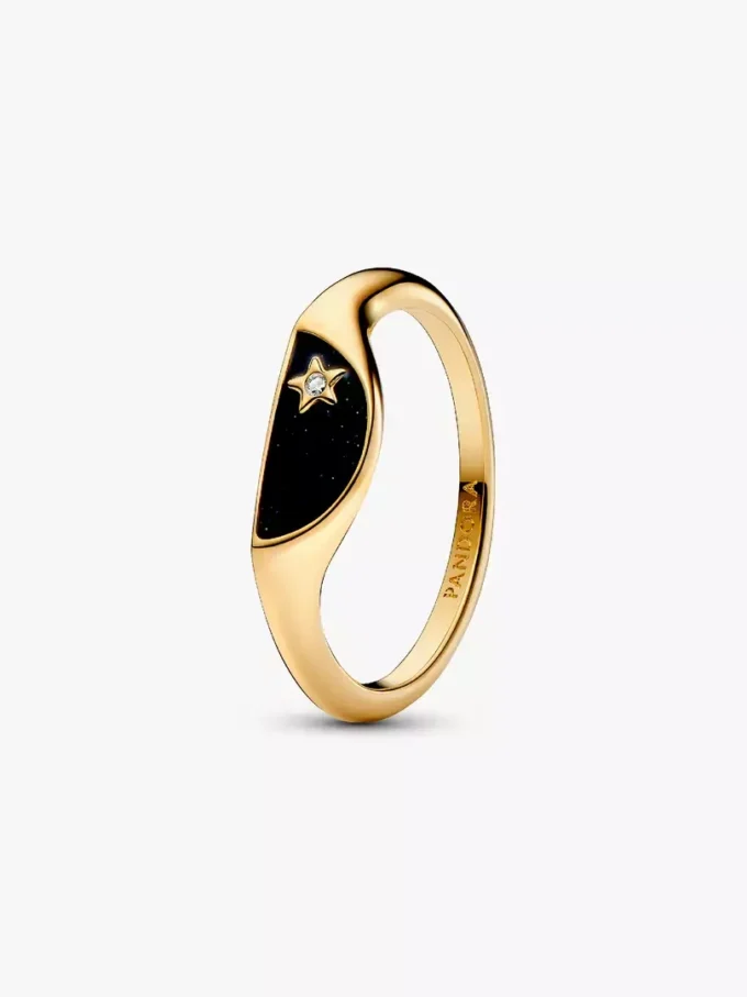 Pandora ME Halved Enamel Signet Ring, 14 Karat vergoldet Pandora ME Halved Enamel Signet Ring, 14 Karat vergoldet
