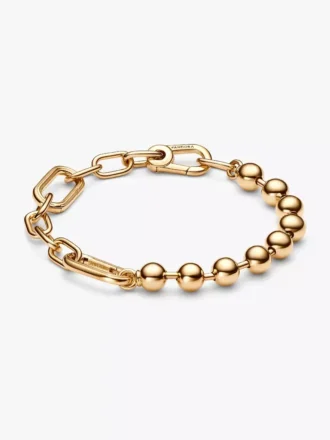 Pandora ME Metallperlen- und Gliederarmband, 14 Karat vergoldet