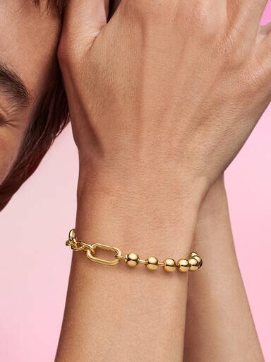 Pandora ME Metallperlen- und Gliederkettenarmband – 14 Karat vergoldet Pandora ME Metallperlen- und Gliederkettenarmband – 14 Karat vergoldet