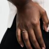 Pandora ME Pavé & Black Dual Ring – 14 Karat Roségold-Beschichtung