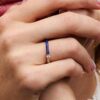 Pandora ME Pavé & Blue Dual Ring – 14 Karat vergoldet