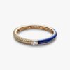 Pandora ME Pavé & Blue Dual Ring – 14 Karat vergoldet