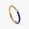 Pandora ME Pavé & Blue Dual Ring – 14 Karat vergoldet
