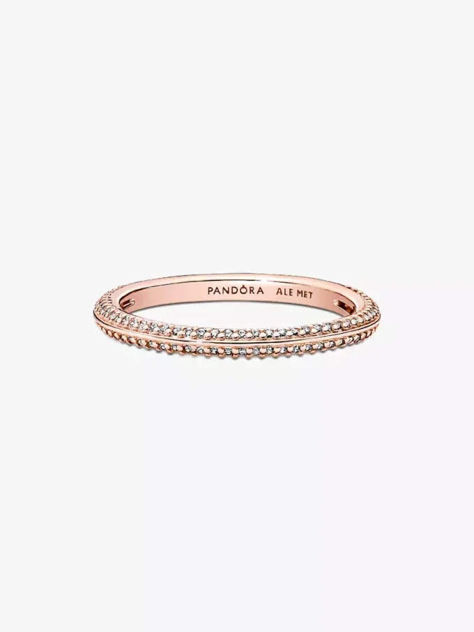 Pandora ME Pavé-Ring, 14 Karat Roségold-Beschichtung
