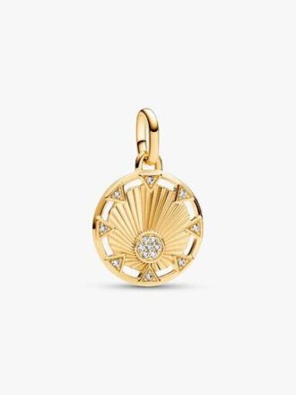 Pandora ME „Power of the Light“ Sonnenmedaillon-Charm – 14 Karat vergoldet