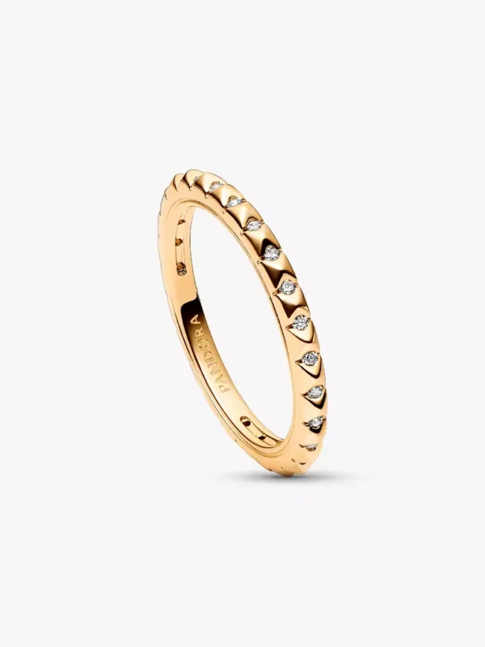 Pandora ME Pyramidenring, 14 Karat vergoldet