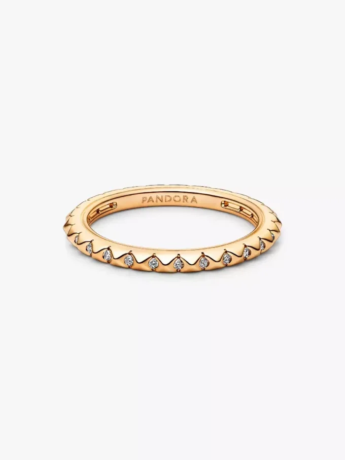 Pandora ME Pyramidenring, 14 Karat vergoldet