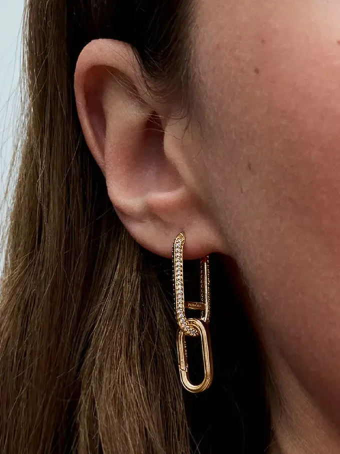 Pandora ME rechteckiges, aufklappbares Glied, 14 Karat vergoldet Pandora ME rechteckiges, aufklappbares Glied, 14 Karat vergoldet