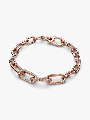 Pandora ME Styling Pavé Double Link – 14 Karat Roségold-Beschichtung Pandora ME Styling Pavé Double Link – 14 Karat Roségold-Beschichtung