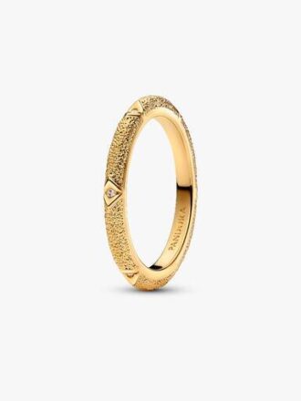 Pandora ME Texture & Stones Ring – 14 Karat vergoldet