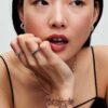 Pandora ME Pavé & Black Dual Ring – 14 Karat Roségold-Beschichtung