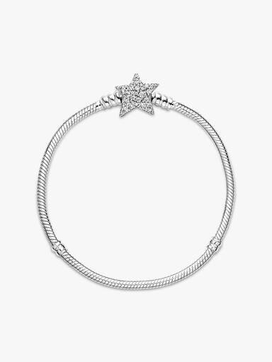 Pandora Moments Asymmetrisches Snake Chain-Armband mit Sternverschluss – Sterlingsilber Pandora Moments Asymmetrisches Snake Chain-Armband mit Sternverschluss – Sterlingsilber