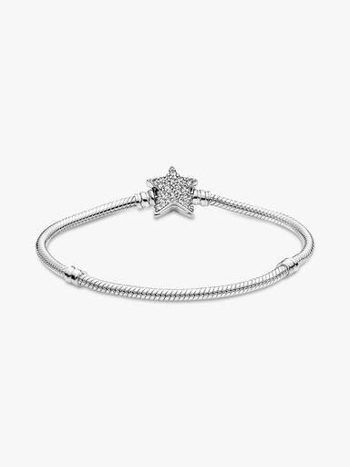 Pandora Moments Asymmetrisches Snake Chain-Armband mit Sternverschluss – Sterlingsilber Pandora Moments Asymmetrisches Snake Chain-Armband mit Sternverschluss – Sterlingsilber